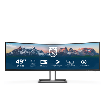 Монитор LCD 124 cm (48.8") 32:9 5120 x 1440 пикселей VA, Curved, nonGLARE, 165 Гц, 550 cd/m?, H178°/V178°, 3000:1, 80M:1, 16,7 миллионов цветов, 4ms, 3xHDMI, DP, USB-Hub, Height adj, Tilt, Swivel, Speakers, 3Y, Black