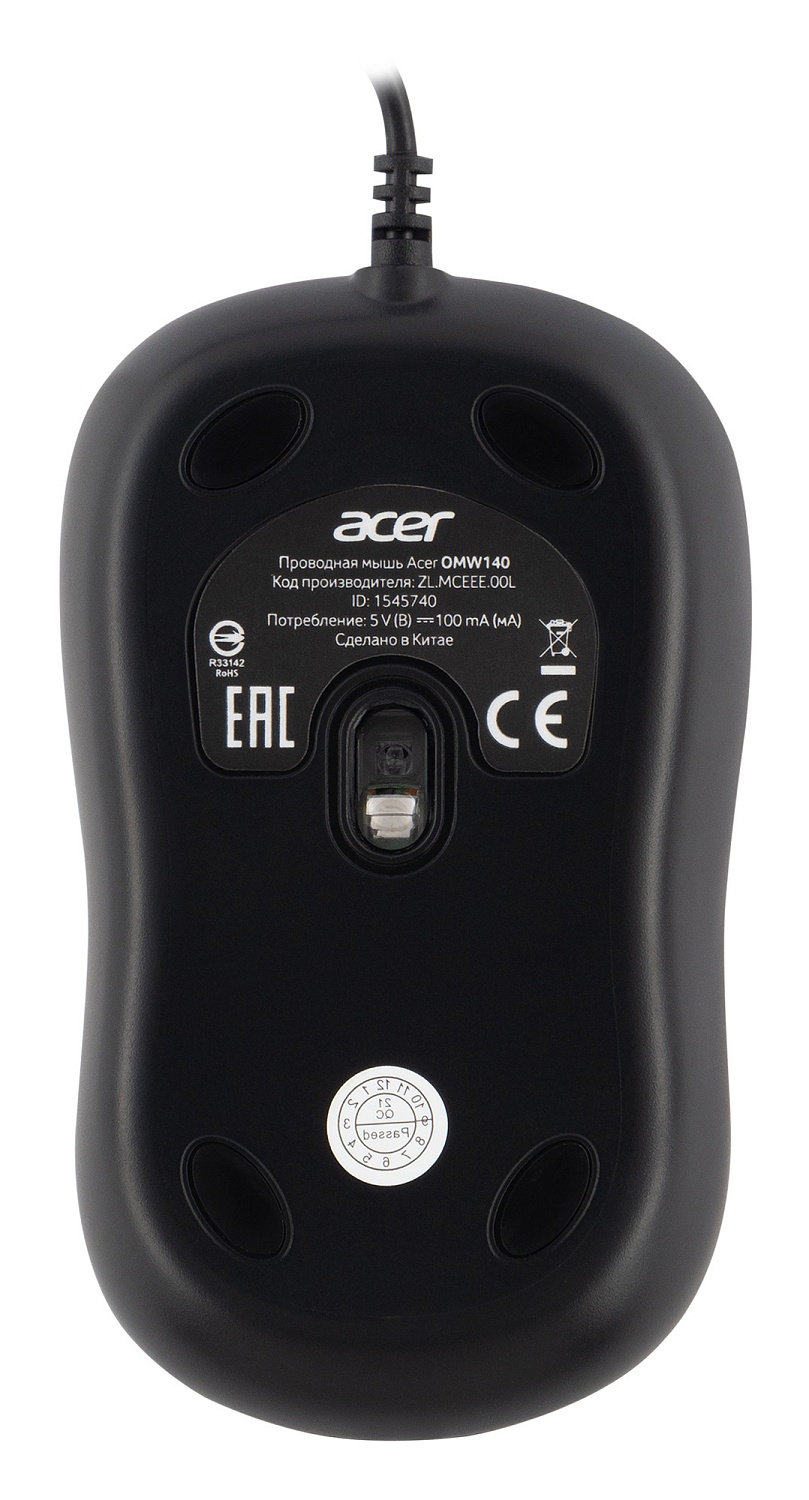 Мышь Acer OMW140 черный оптическая (1200dpi) USB (3but) Мышь Acer OMW140 черный оптическая (1200dpi) USB (3but)