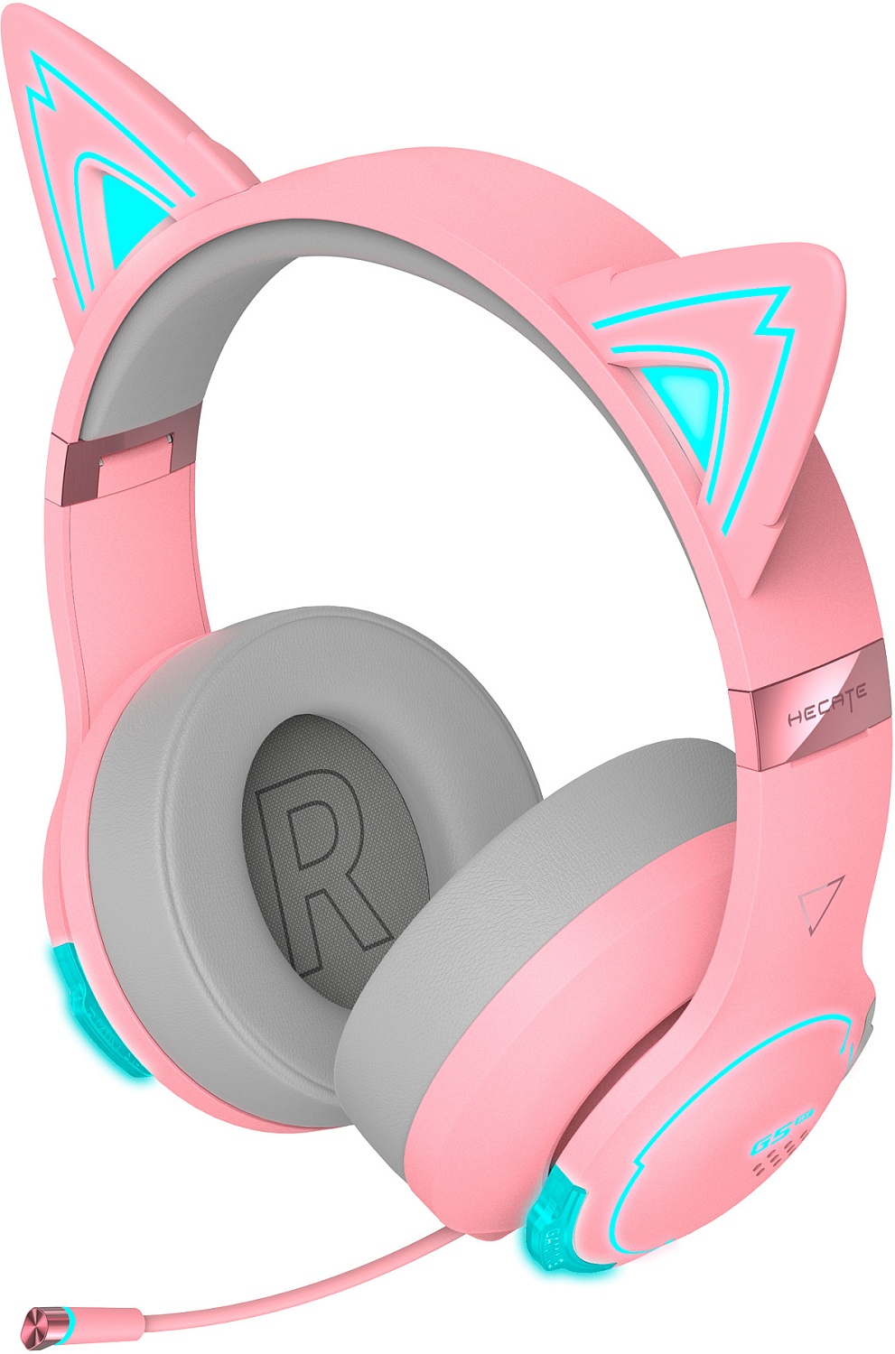 Наушники с микрофоном Edifier G5BT Cat розовый/серый мониторные BT оголовье