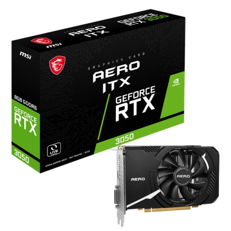 RTX3050 AERO ITX 8GB V1 GDDR6 128-bit HDMI DP DL-DVI-D 1FAN RTL