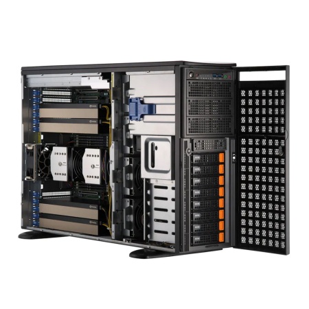 Серверная платформа Supermicro SuperServer GPU Tower 741GE-TNRT noCPU(2)4rd Gen Xeon Scalable/TDP 350W/no DIMM(16)/ SATARAID HDD(8)LFF/2xM.2 NVMe 3xFH/2x10GbE/2x1200W