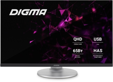 Монитор Digma 27" DM-MONB2707 черный IPS LED 7ms 16:9 HDMI M/M матовая HAS Piv 350cd 178гр/178гр 2560x1440 75Hz FreeSync DP 2K USB 6.1кг