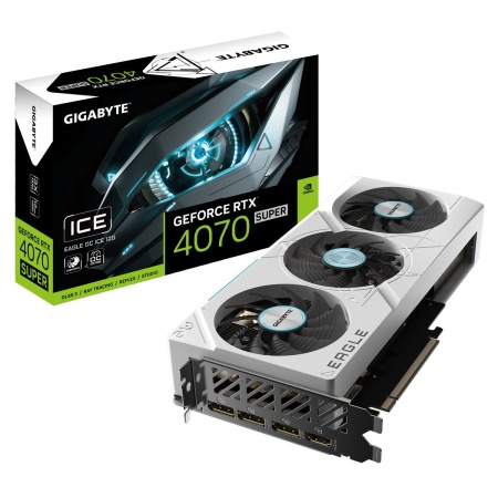 Видеокарта Gigabyte RTX4070SUPER EAGLE OC ICE 12GB GDDR6X 192-bit DPx3 HDMI 3FAN RTL