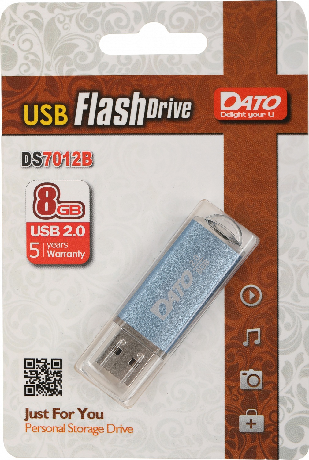 Флеш Диск Dato 8Gb DS7012 DS7012B-08G USB2.0 синий