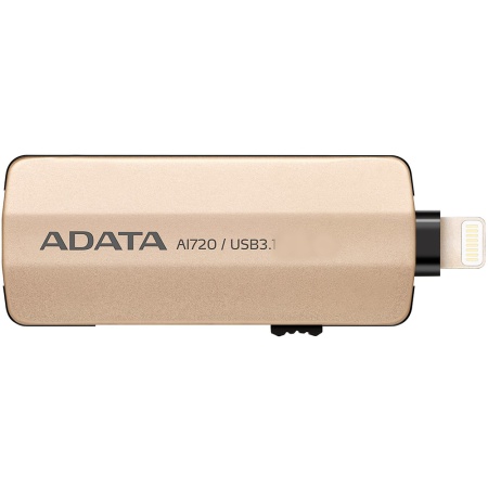 32GB ADATA AI720 (Apple OTG) USB Flash (AAI720-32G-CGD) Lightning/USB 3.1, 90/20, Golden, RTL (461346)