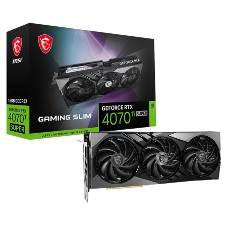 Видеокарта MSI RTX4070Ti SUPER GAMING SLIM 16GB GDDR6X 256bit 3xDP HDMI 3FAN RTL