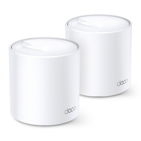 TP-Link Deco X20(2-pack), AX1800 Домашняя Mesh Wi-Fi 6 система, 2 устройства, до 574 Мбит/с на 2,4 ГГц + до 1201 Мбит/с на 5 ГГц, встр. антенны, 2 гиг. порта (WAN/LAN)