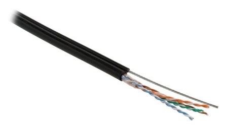 Кабель информационный Hyperline UUTP4-C5E-S24-SW-OUT-PE-BK-500 кат.5E U/UTP 4X2X24AWG PE внешний 500м черный