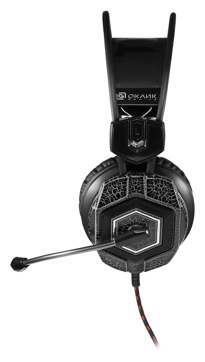 Наушники с микрофоном Оклик HS-L500G TOXIC черный 2.2м мониторные оголовье (472656)