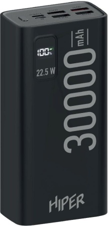 Мобильный аккумулятор Hiper EP 30000 30000mAh QC/PD 3A черный (EP 30000 BLACK)