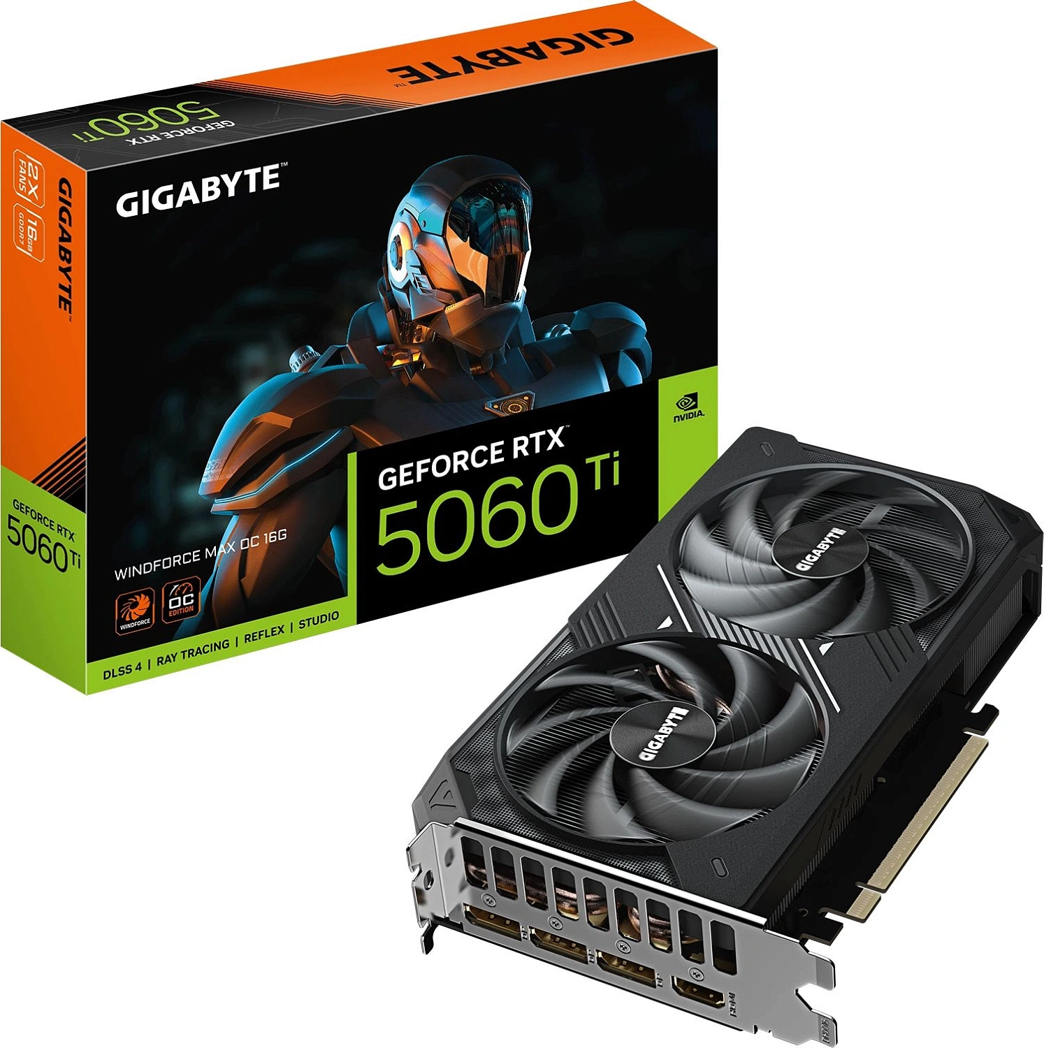 Видеокарта Gigabyte PCI-E 5.0 GV-N506TWF2MAX OC-16GD 1.0 NVIDIA GeForce RTX 5060TI 16Gb 128bit GDDR7 2572/30000 HDMIx1 DPx3 HDCP Ret