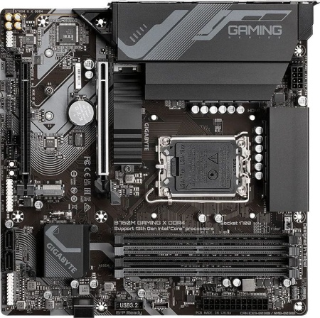 Материнская плата GIGABYTE B760M GAMING X DDR4, LGA1700, B760, 4*DDR4, DP+HDMI,  4 SATA 6 Гб/с, M2, Audio, Gb LAN, USB 3.2, USB 2.0, Type-C, COM*1 port, mATX