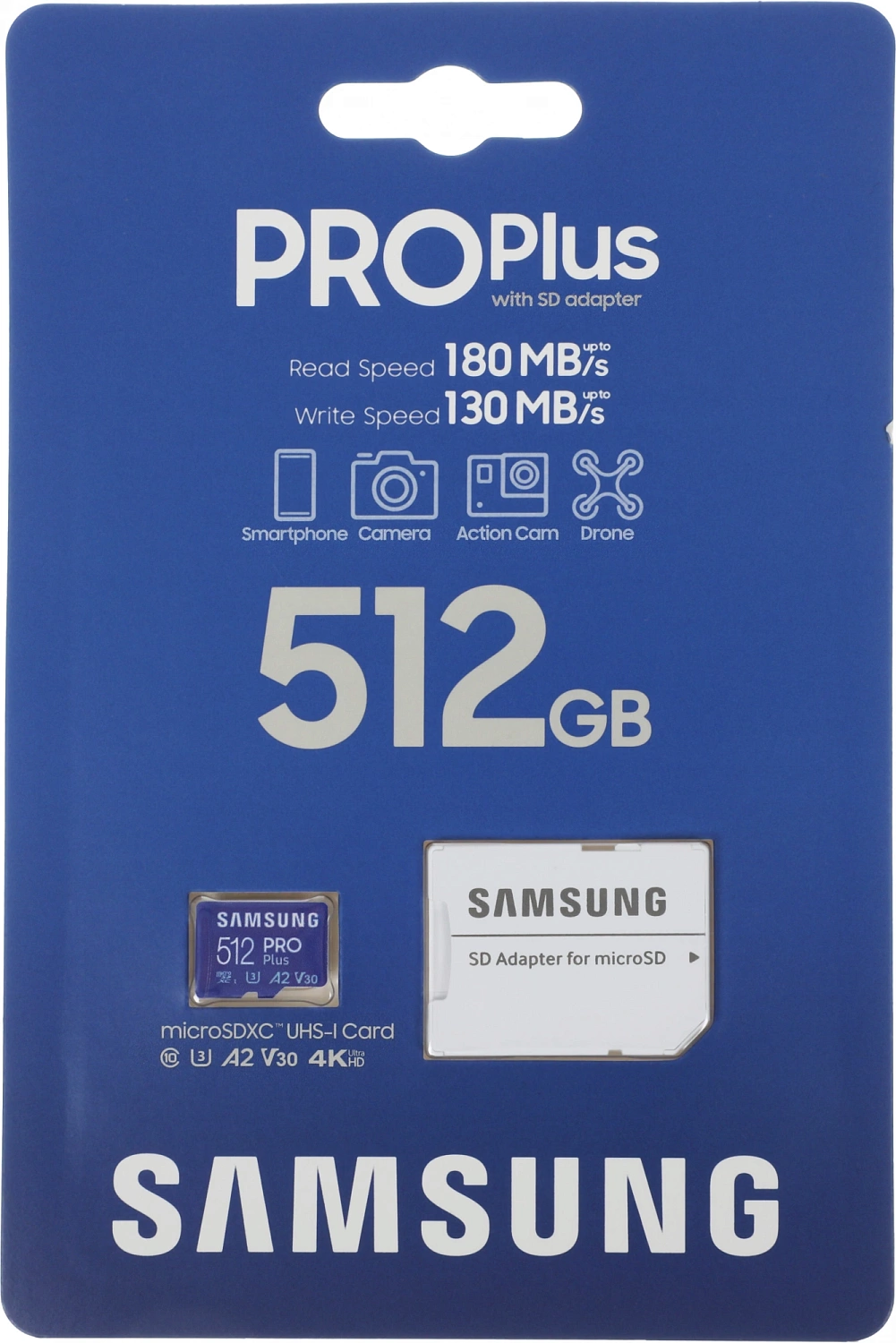 Флеш карта microSDXC 512GB Samsung MB-MD512SA Pro PLUS V30 + adapter