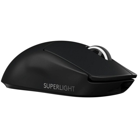 Мышь Logitech Мышь игровая Logitech G PRO X Superlight Black черная, беспроводная Lightspeed, cенсор Hero 25K 100-25600dpi, 5 кнопок, облегченная 63гр, правый хват