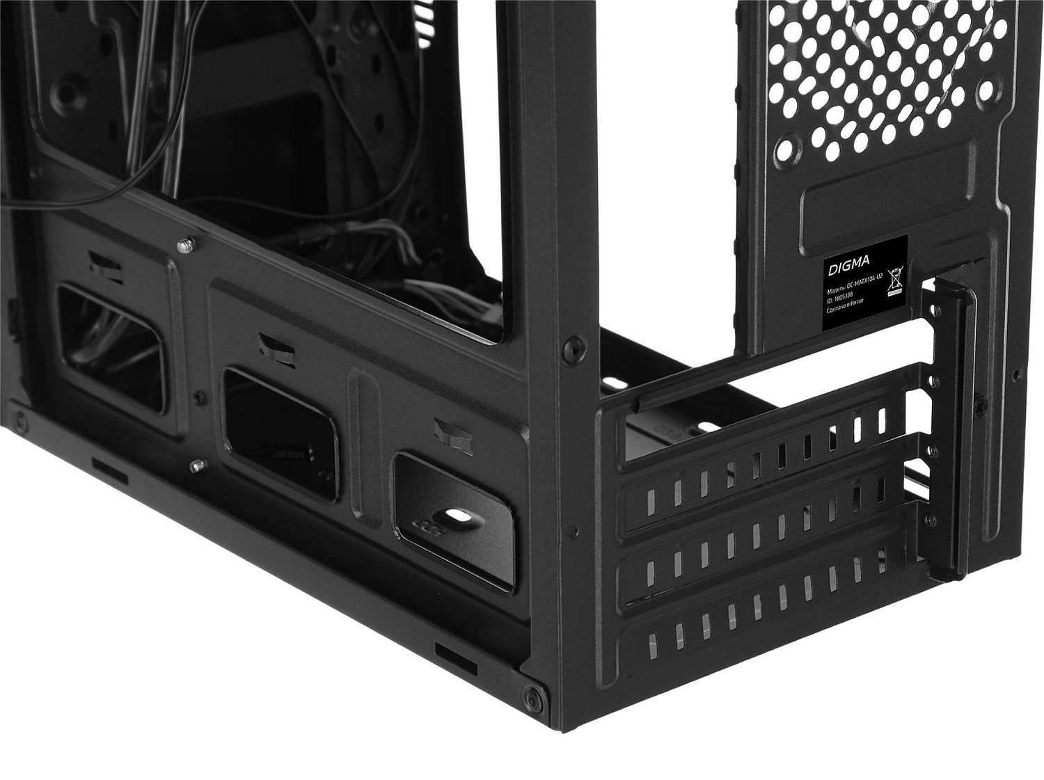 Корпус Digma DC-MATX104-U2 черный без БП mATX 1x80mm 2x120mm 2xUSB2.0 audio