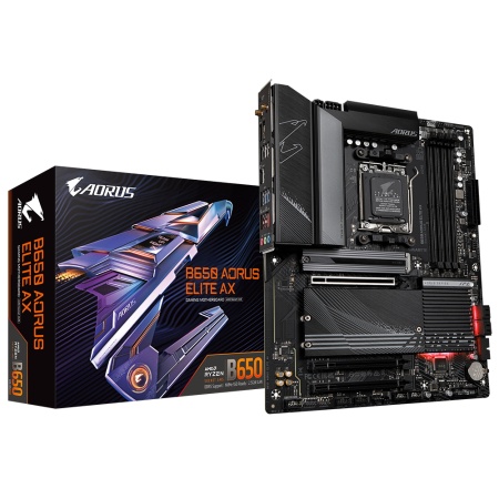 Материнская плата Gigabyte B650 AORUS ELITE AX SocketAM5 AMD B650 4xDDR5 ATX AC`97 8ch(7.1) 2.5Gg RAID+HDMI+DP