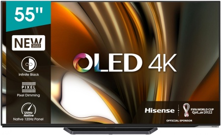 Телевизор OLED Hisense 55" 55A85H черный 4K Ultra HD 120Hz DVB-T DVB-T2 DVB-C DVB-S DVB-S2 WiFi Smart TV (RUS)