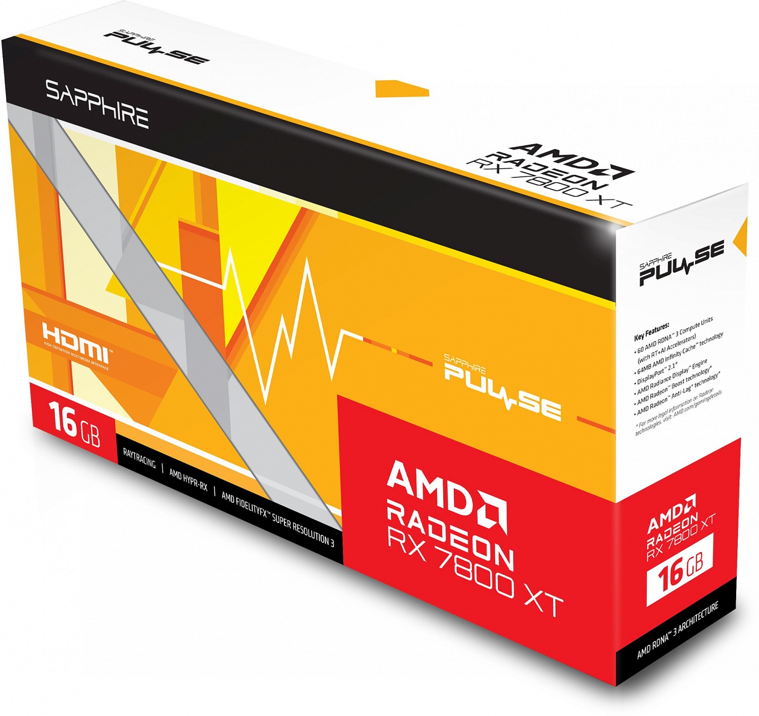 Видеокарта Sapphire PCI-E 4.0 11330-02-20G PULSE RX 7800 XT GAMING AMD Radeon RX 7800XT 16384Mb 256 GDDR6 2124/16000 HDMIx2 DPx2 HDCP Ret