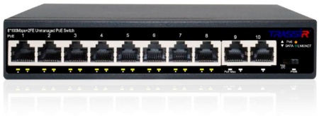 Коммутатор Trassir TR-NS1110-105-8POE 10x100Mb 8PoE 105W неуправляемый