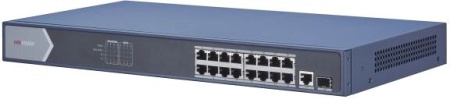 Коммутатор Hikvision DS-3E0518P-E 17x1Гбит/с 1SFP 16PoE+ 230W неуправляемый