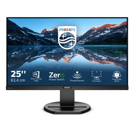 Монитор LCD 25'' [16:10] 1920х1200(WUXGA) IPS, nonGLARE, 60 Hz, 300 cd/m2, H178°/V178°, 1000:1, 50М:1, 16.7M, 5ms, VGA, DVI, HDMI, DP, USB-Hub, Height adj, Pivot, Tilt, Swivel, Speakers, 3Y, Black