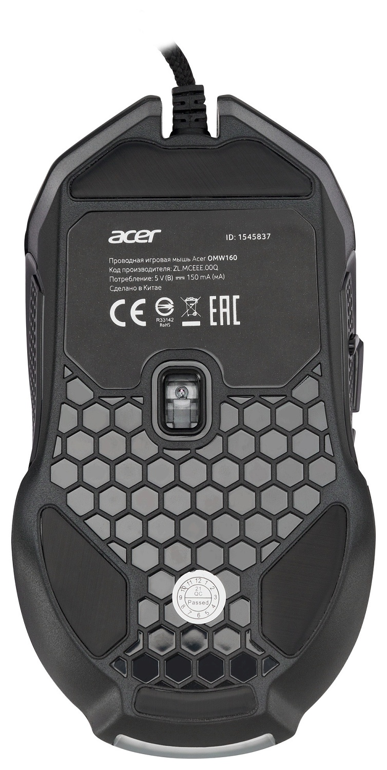 Мышь Acer OMW160 черный оптическая (6400dpi) USB (8but) Мышь Acer OMW160 черный оптическая (6400dpi) USB (8but)
