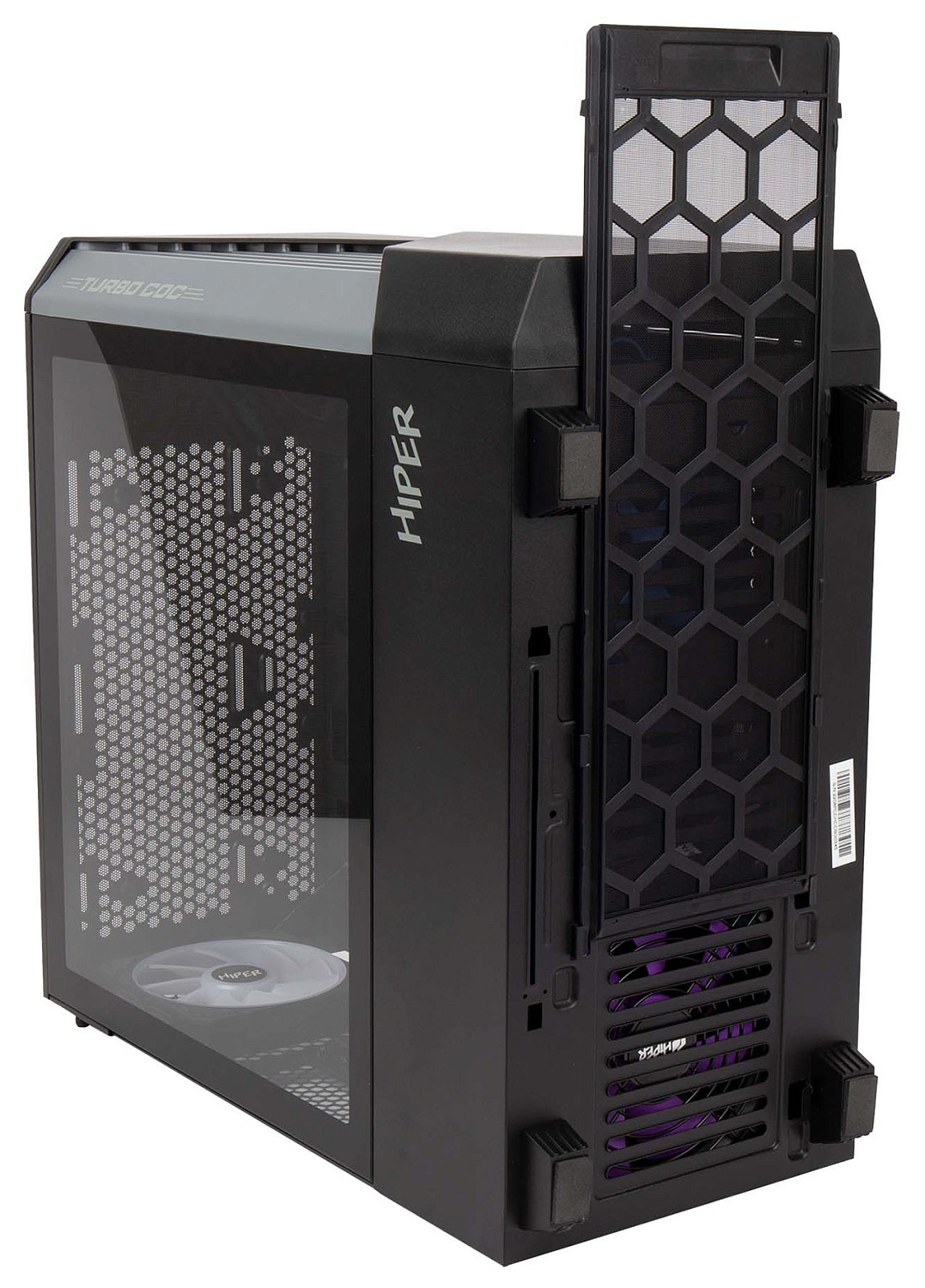 Корпус Hiper CC BG черный без БП ATX 1x120mm 3x140mm 2xUSB3.0 audio bott PSU