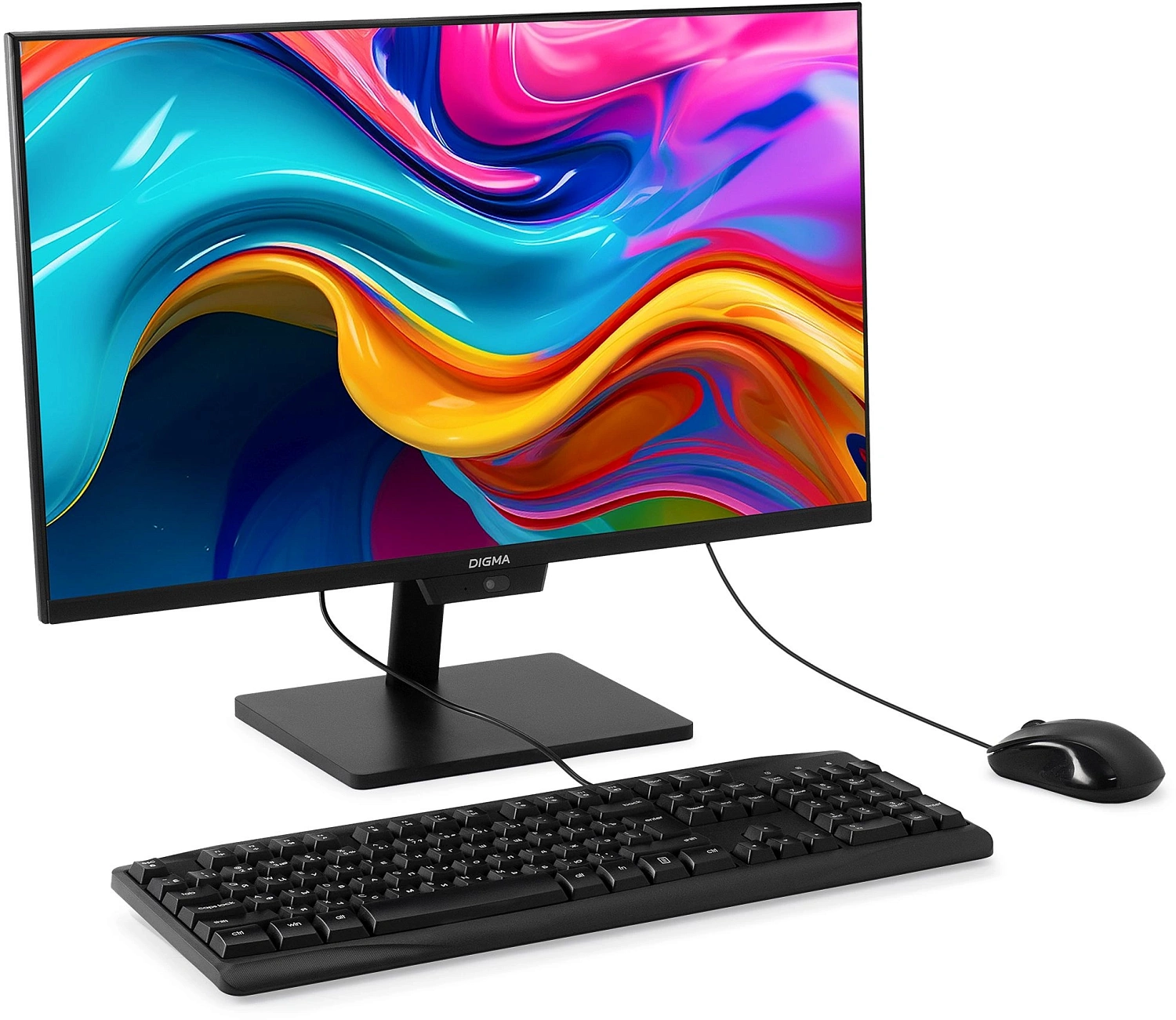 Моноблок Digma Action 23.8" Full HD N95 (1.7) 8Gb SSD256Gb UHDG 600 CR Windows 11 Pro GbitEth WiFi BT 36W клавиатура мышь Cam черный 1920x1080
