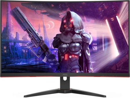 Монитор AOC 31.5" Gaming CQ32G2SE черный/красный VA LED 1ms 16:9 HDMI M/M матовая 250cd 178гр/178гр 2560x1440 165Hz DP 2K 7.4кг