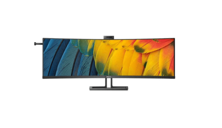 Монитор LCD 45" 32:9 5120x1440(dualQHD) VA, Curved, nonGLARE, 75 Hz, 450cd/m2, H178°/V178°, 3000:1, 80M:1, 16.7M, 4ms, 2xHDMI, DP, USB-C, USB-Hub, Height adj, Tilt, Swivel, Speakers, 3Y, Black