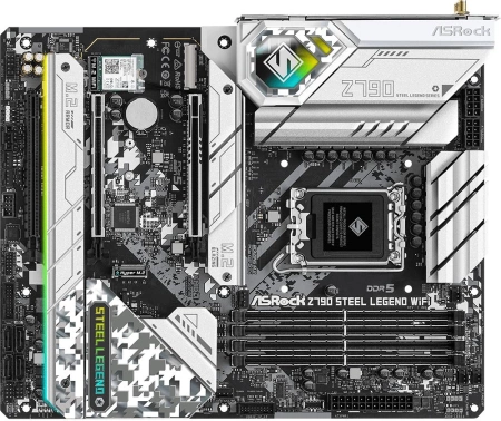 Материнская плата ASROCK Z790 STEEL LEGEND WIFI, LGA1700, Z790, 4*DDR5, HDMI+DP, 8xSATA3 6.0, M.2 Socket, 12xUSB 3.2,3xUSB2.0, Type-C, ATX; 90-MXBKD0-A0UAYZ