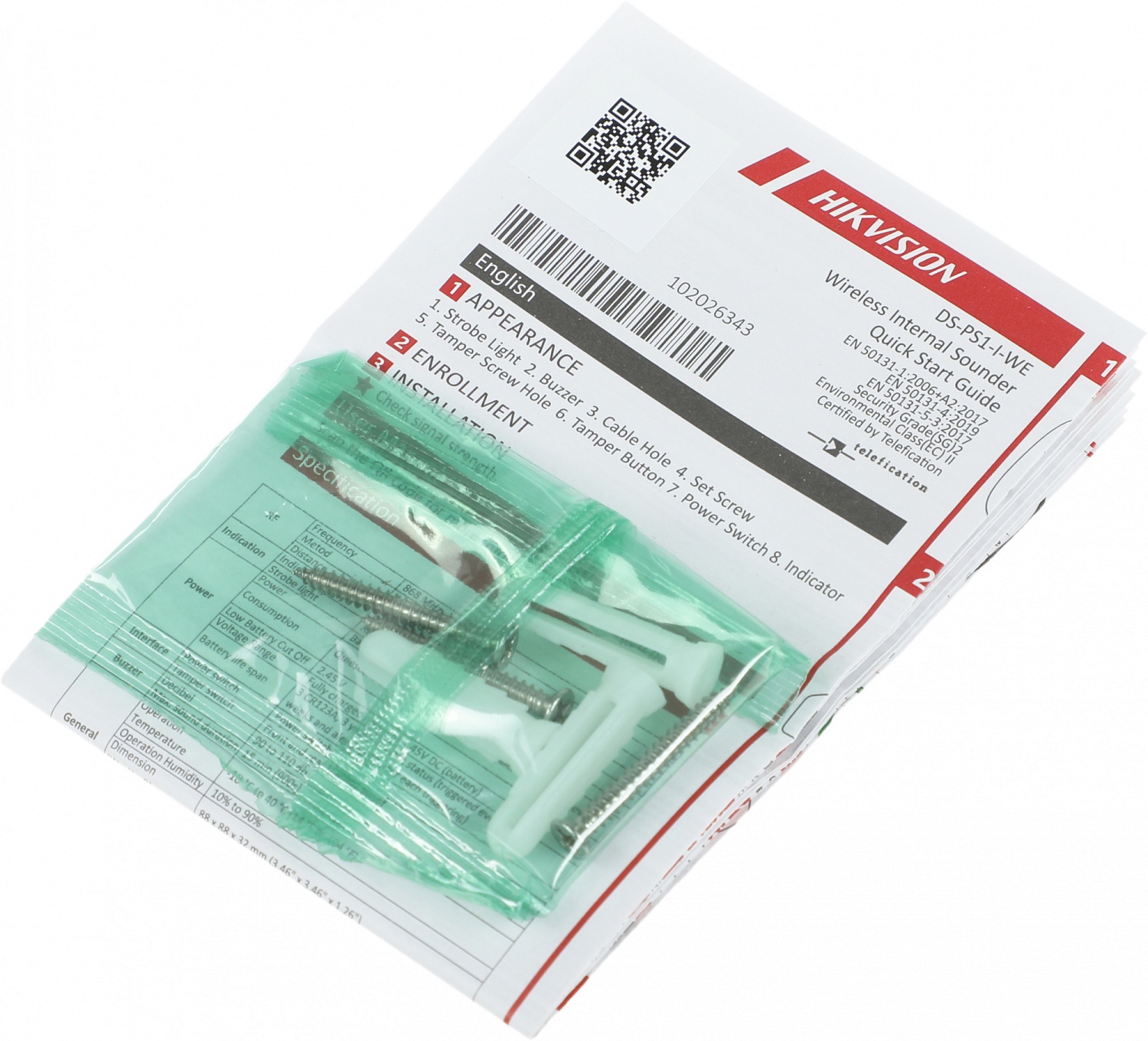 Сирена Hikvision DS-PS1-I-WE(Red Indicator)