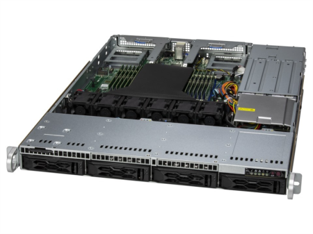 Серверная платформа Supermicro CloudDC A+ Server 1U 1015CS-TNR 1xGenoa 9004 / noDIMM(12)/ 4x3,5"(NVMe)/ 2x10GbE 2x10GbSFP+/ SFT-DCMS-Single/2x 860W