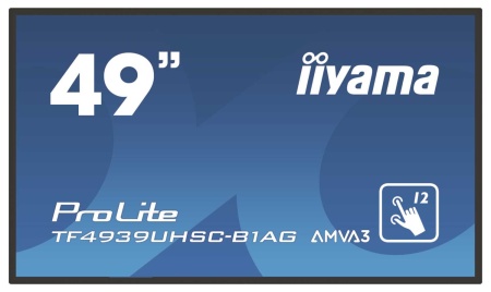 Интерактивная панель 49" 16:9 3840x2160(UHD 4K) IPS, TOUCH, 15-touch point, 60 Hz, 500cd/m2, H178°/V178°, 1100:1, 1.07B, 8ms, VGA, 3xHDMI, DP, RJ-45, RS232C, USB Type B, Speakers, Open frame, 24/7, 3Y, Black