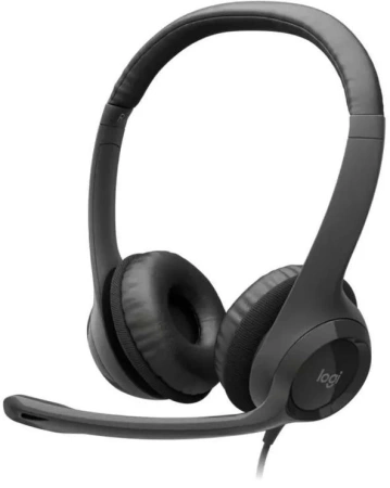 Наушники с микрофоном Logitech H390 черный 1.9м накладные USB оголовье (981-001577)