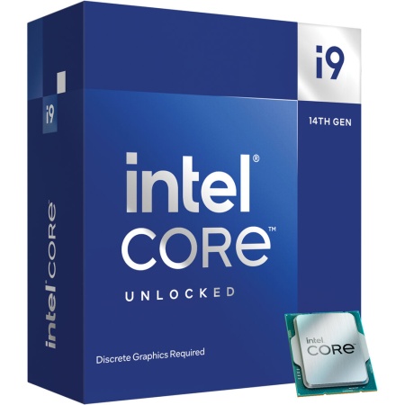 Core i9-14900KF BOX (without cooler) (Raptor Lake, Intel 7, C24(16EC/8PC)/T20, Efficient-core Base 2.4GHz(EC), Performance Base 3,2GHz(PC), Turbo 5,8GHz, Max Turbo 6,0GHz, Without Graphics, L2 32Mb, Cache 36Mb, Base TDP 125W, Turbo TDP 253W, S1700)