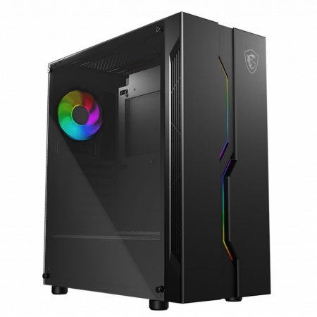 MAG VAMPIRIC 010X Mid-Tower, ATX, 1xUSB 3.0, 2xUSB 2.0,1xARGB Fan, 1 to 4 LED HUB, Tempered Glass Window, Brown Box (652630)