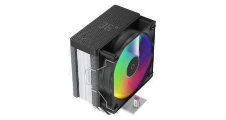Кулер для процессора Ocypus Gamma A40 BK ARGB Digital, 100mm ARGB FAN, Top Display Panel, 4 HEAT PIPES, 4-PIN PWM, 600-2400 RPM, 29.5DBA, HYDRO BEARING, LGA115X/1200/1700/18XX, AM4/AM5