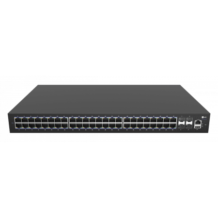 Коммутатор Fplus FCS-2352TX-P, 48 порта 10/100/1000BASE-T RJ45 PoE, 4 порта 10GE SFP+, 2 блока питания AC 220В 850Вт, высота 1RU