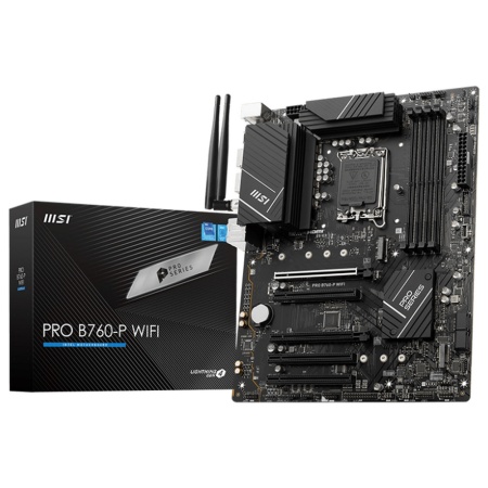 PRO B760-P WIFI B760,LGA1700,4DDR5,5PCI-Ex16,3M.2,4SATA3.0,3USB3.2 Gen2,3USB3.2, Gen1,8USB