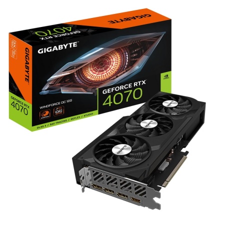 Видеокарта Gigabyte RTX4070 WINDFORCE OC 12GB GDDR6X 192-bit DPx3 HDMI (GV-N4070WF3OC-12GD)