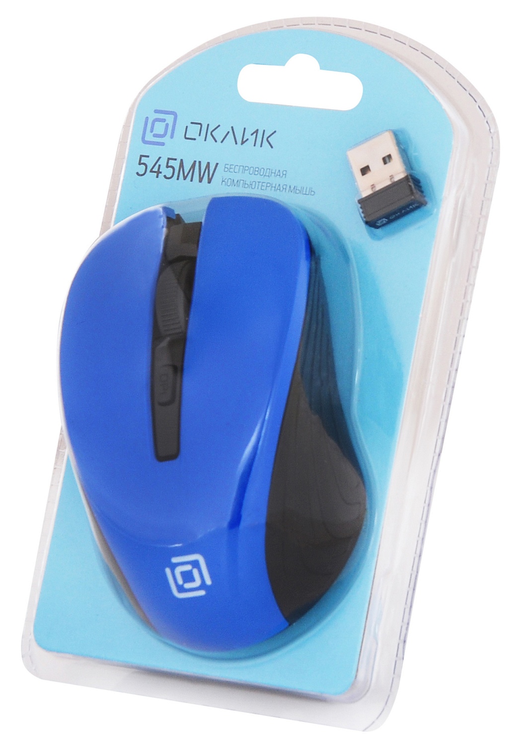 Мышь Оклик 545MW черный/синий оптическая (1600dpi) беспроводная USB для ноутбука (4but) Мышь Оклик 545MW черный/синий оптическая (1600dpi) беспроводная USB для ноутбука (4but)