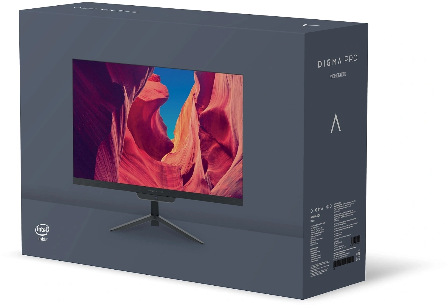 Моноблок Digma Pro Base 23.8" Full HD i3 12100 (3.3) 16Gb SSD512Gb UHDG 730 CR Windows 11 Pro GbitEth WiFi BT 90W клавиатура мышь Cam черный 1920x1080