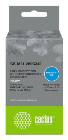 Картридж ленточный Cactus CS-M21-250C342 черный для Brady BMP21-PLUS, BMP21, BMP21-LAB