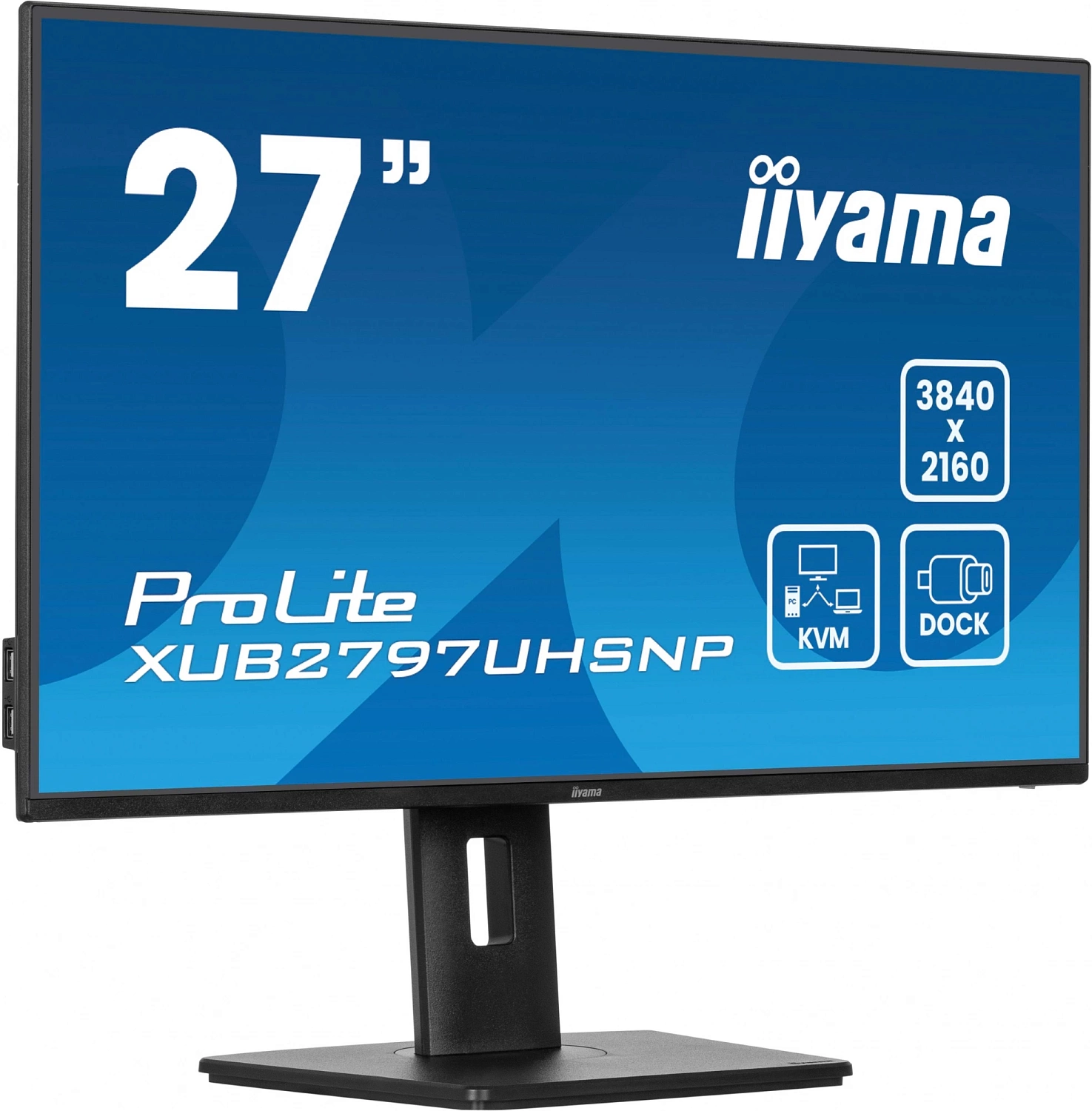 Монитор Iiyama 27" ProLite XUB2797UHSNP-B1 черный IPS LED 4ms 16:9 HDMI M/M матовая HAS Piv 1300:1 350cd 178гр/178гр 3840x2160 60Hz DP 4K USB 6.3кг