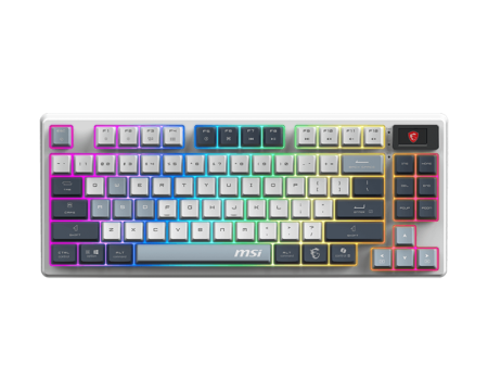 Клавиатура беспроводная Keyboard MSI FORGE GK600 TKL, Wireless, Mechanical Linear Switches, RGB LED, 4000mA/h, Sky (незначительное повреждение коробки)