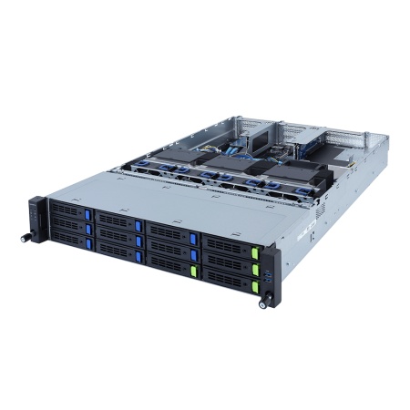 R282-Z96 2U, 2x Epyc 7002/7003, 32x DIMM DDR4, 12x 3.5" SAS/SATA (4x NVME Gen4), 2x 1Gb/s (Intel I350-AM2), 4x PCIE Gen 4 x16 (support 3x double slot GPU), 1x OCP 3.0 x16, 1x OCP 2.0 x8, 1x M.2 Gen4, AST2500, 2x 2000W (600563)