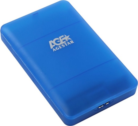 Внешний корпус для HDD/SSD AgeStar 3UBCP3 SATA USB3.0 пластик синий 2.5"