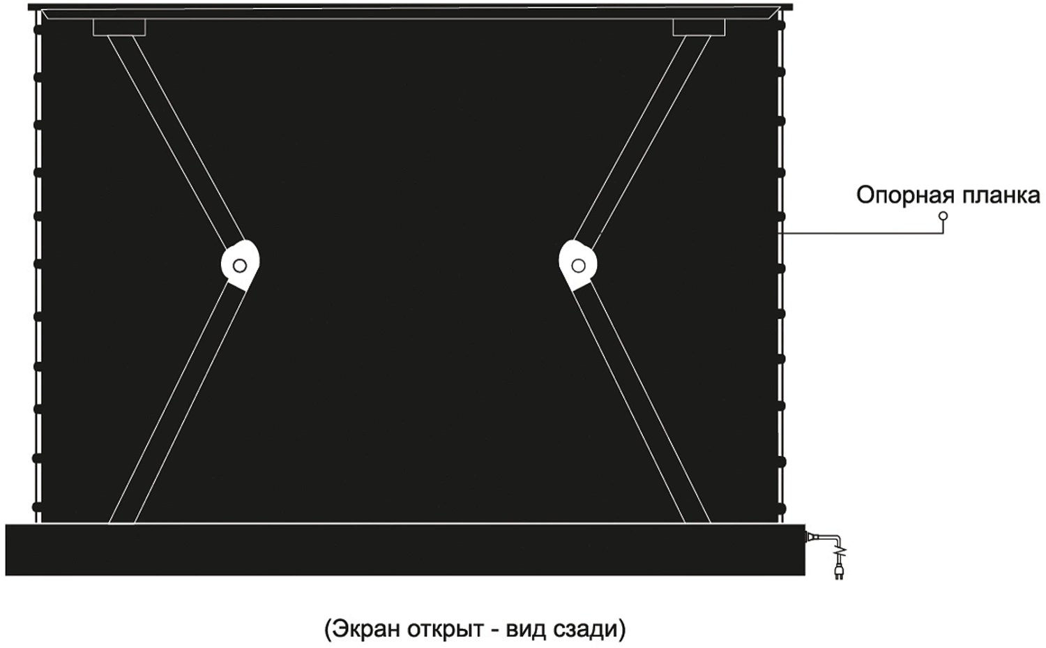 Экран Cactus 125x221см FloorRising CS-PSFRCLR-221X125 16:9 напольный рулонный черный (моторизованный привод)