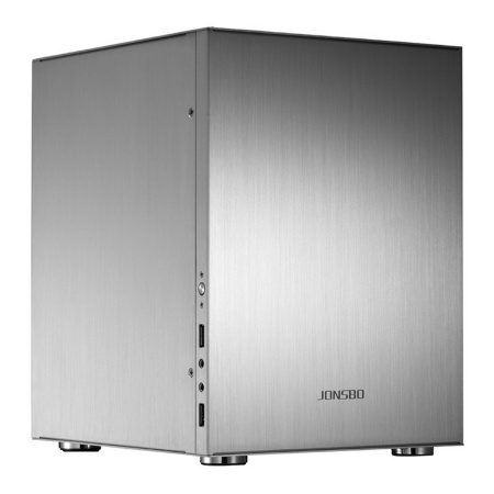 Корпус JONSBO C2 Silver без БП, mini-ITX, micro-ATX, серебристый